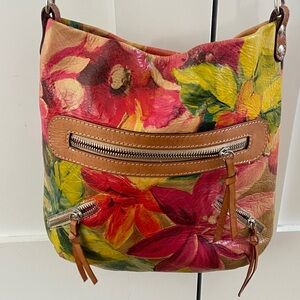 Maurizio Taiuti Multicolor Floral Leather Shoulder Bag